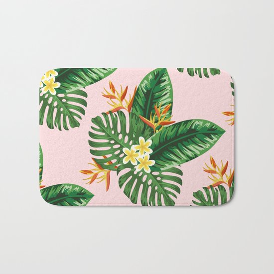 Tropical Leaves Bath Mat