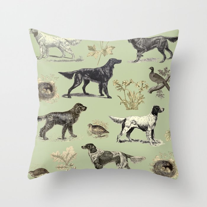 Bird-dog pattern Throw Pillow