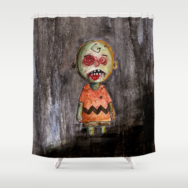 You Re A Zombie Charlie Brown Shower Curtain By Byronrempel Society6