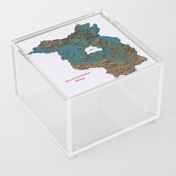 Brandenburg sorrounding Berlin map with 3d effects Acrylic Box