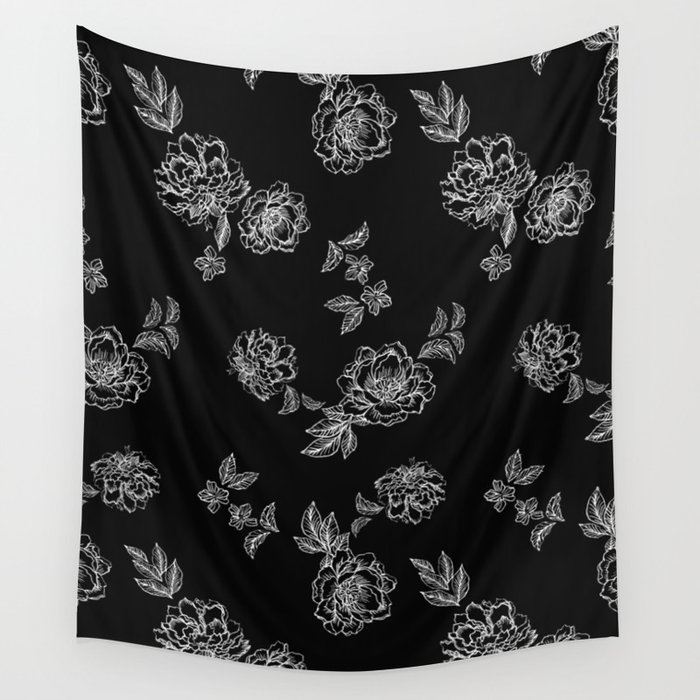 White Peony Wall Tapestry