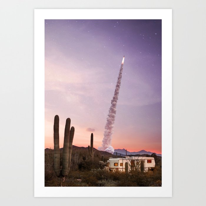 Rocket Desert Kunstdrucke | Fotografie, Wüste, Rocket, Weltraum, Universe, Travel, Camper, Cactus, Wohnwagen, Explore