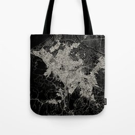 Sapporo - Japan - Black and White City Map Tote Bag