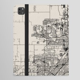 Roseville USA - City Map in Black and White Aesthetic - vintage, pillows, town, pot, canvas, map, di iPad Folio Case