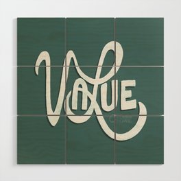 Value Lettering on Teal Wood Wall Art