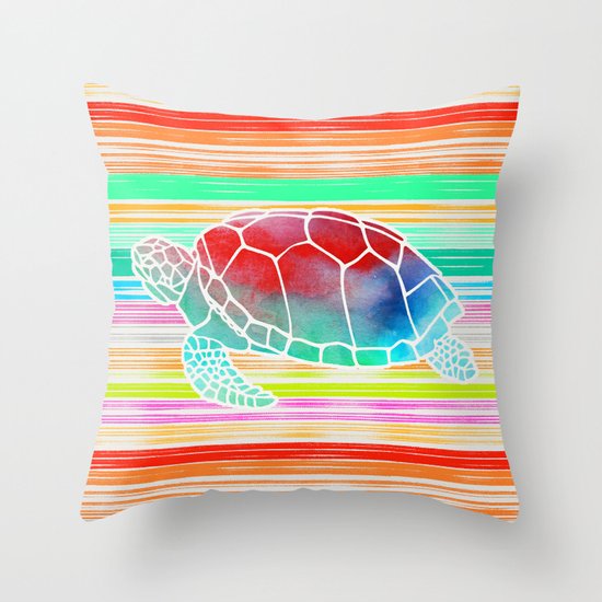 Turtle Collage by Garima and Jacqueline Throw Pillow