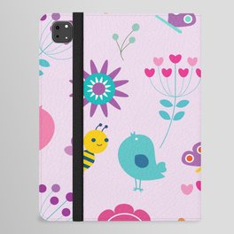 Flowers with Bees Birds and Butterflies iPad Folio Case
