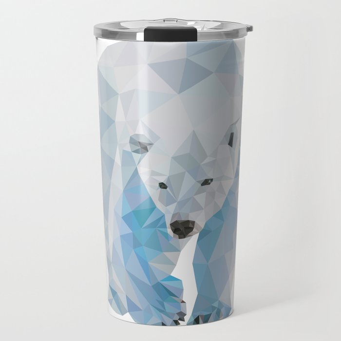 Geometric Polar Bear Travel Mug