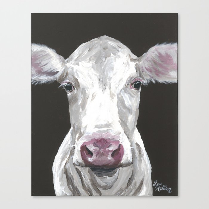 Cow Art Cute Cow Painting Canvas Print By Leekeller Society6