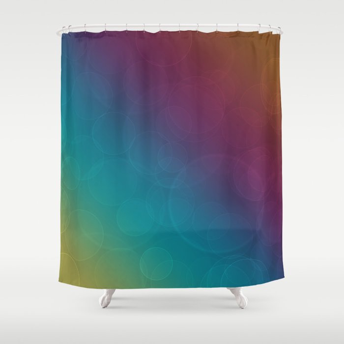 Bohek Bubbles on Rainbow of Color - Ombre multi Colored Spheres Shower Curtain