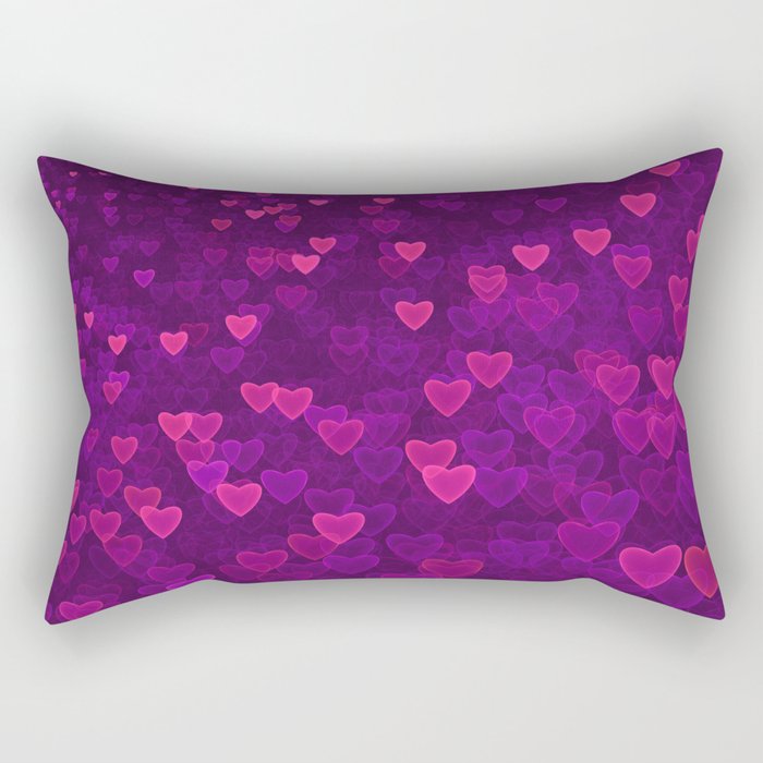 Abstract Pink Ultra Violet Love Heart Pattern | St Valentines day Rectangular Pillow