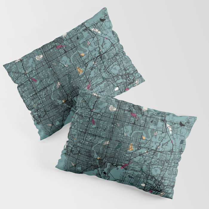 TAMPA - us city map in terrazzo style Pillow Sham
