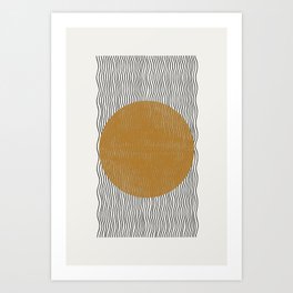 Woodblock Paper II, Gold Sun Art Print
