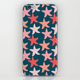 Patriotic Starfish Pattern on Navy Blue iPhone Skin