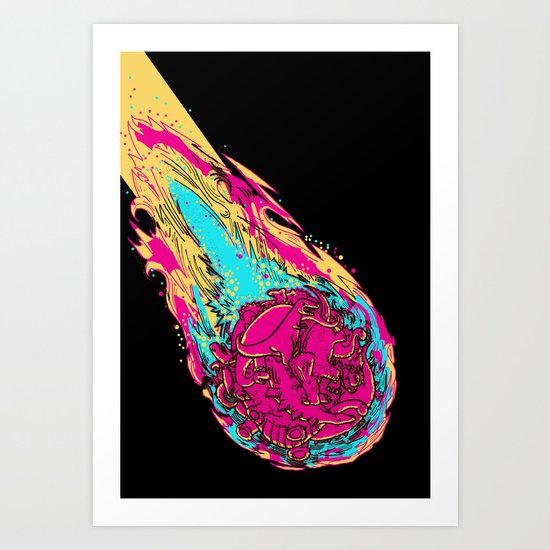 dinosaur asteroid Art Print