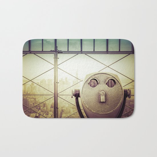 New York City Skyline Tourist Binoculars Bath Mat