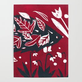 Hedgehog - Scarlet Red Palette Poster