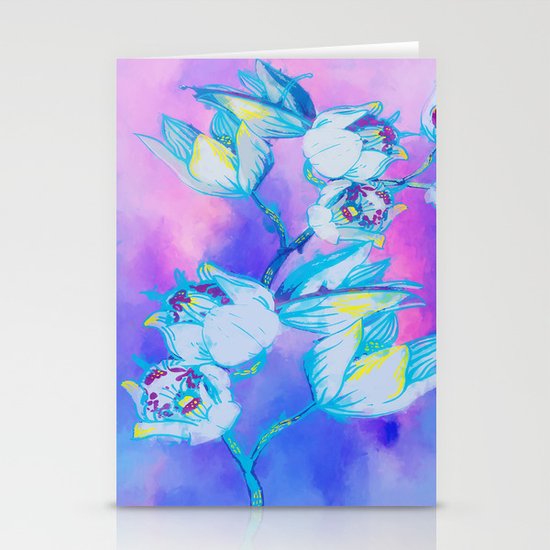 Blue flower abstract Stationery Cards