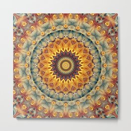 Flower Of Life Mandala (Sun-kissed) Metal Print