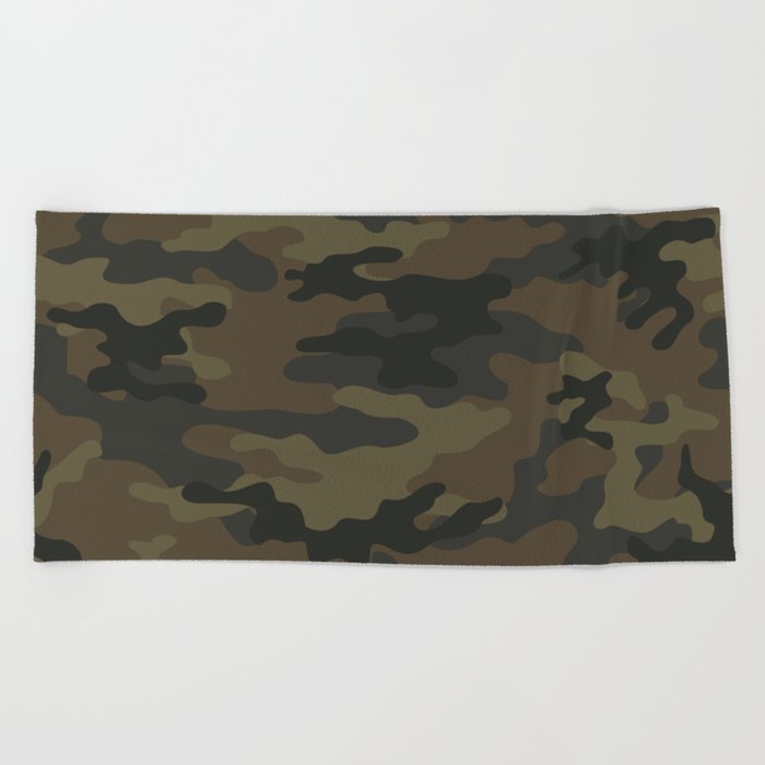 vintage military camouflage Beach Towel