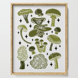 Texas Mushrooms – Olive Green Serving Tray