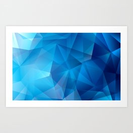Blue geometric pattern Art Print