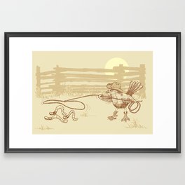 Cowbird Framed Art Print | Animal, Curated, Funny, Illustration 