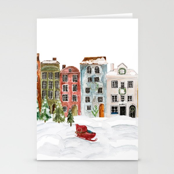 Christmas in the Village Stationery Cards