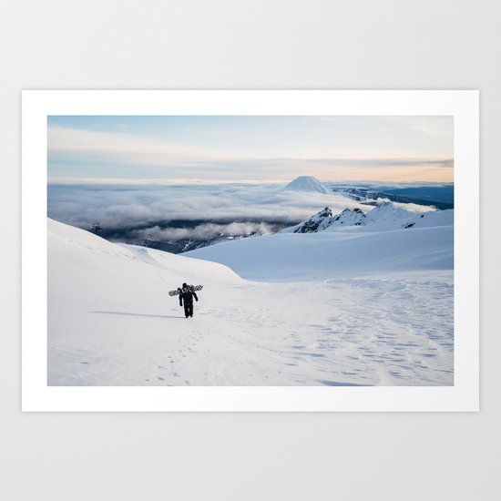 Hiking to the top of Tongariro Art Print