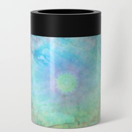 Windswept - Blue and Green Abstract Mandala Art Can Cooler