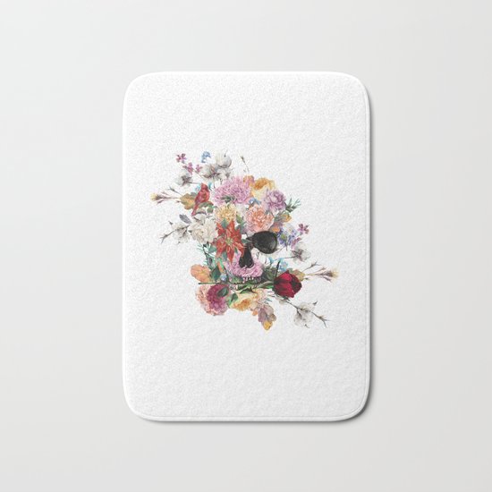 Skull and Flowers II Bath Mat