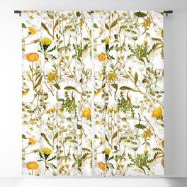Vintage & Shabby Chic - Yellow Wildflowers Blackout Curtain
