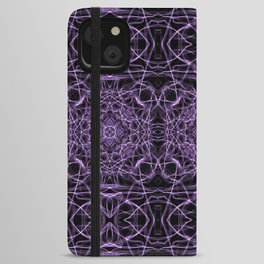 Liquid Light Series 26 ~ Purple Abstract Fractal Pattern iPhone Wallet Case