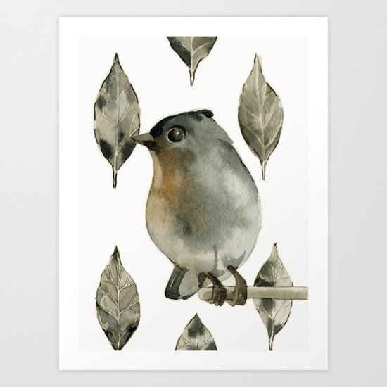 Grey Birdy Art Print