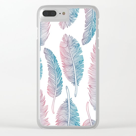 Boho feathers Clear iPhone Case