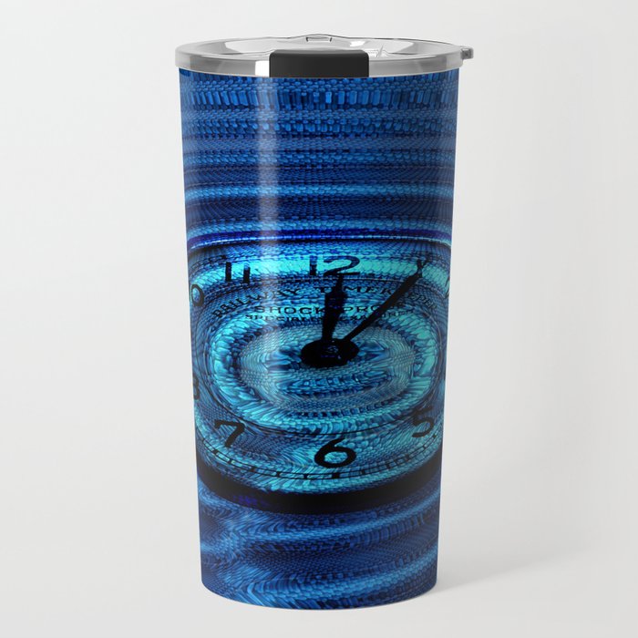 Hands of Time Blue Rippling Water Art Motif Travel Mug