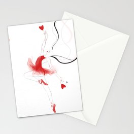Ballerina In Red Stationery Card