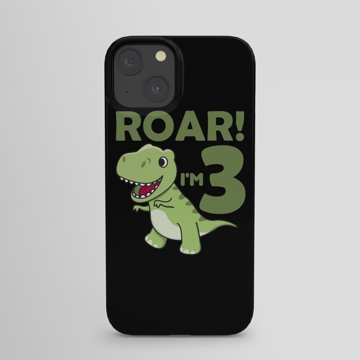 Children 3rd Birthday T-rex 3 Years Dino Dinosaur iPhone Case