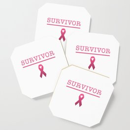 Survivor - Pink ribbon design Coaster