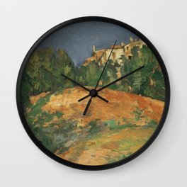 Paul Cézanne - La maison de Bellevue sur la colline Wall Clock