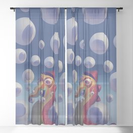 Eyeball bird Sheer Curtain