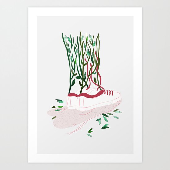 Shoes and Branches Art Print