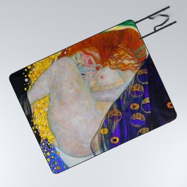 Gustav Klimt (Austrian, 1862-1918) - Title: Danae - Date: 1907 - Style: Art Nouveau, Symbolism - Period: Golden phase - Genre: Mythological painting - Media: Oil on canvas - Digitally Enhanced Version (1800 dpi) - Picnic Blanket