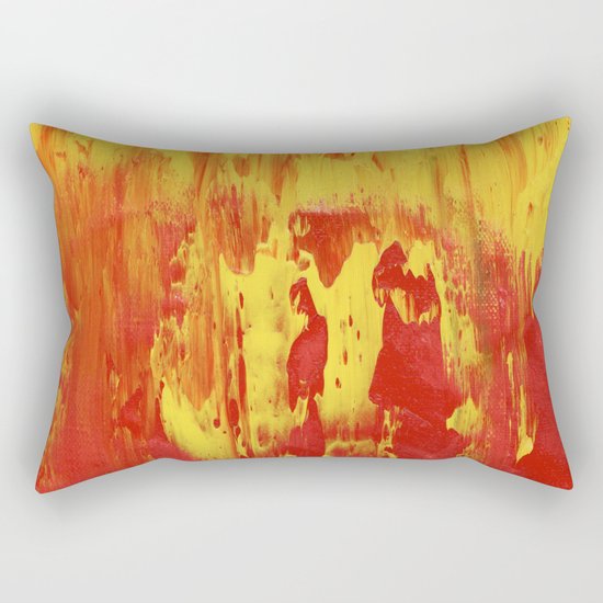 Yellow and Red make Orange Abstract Rectangular Pillow