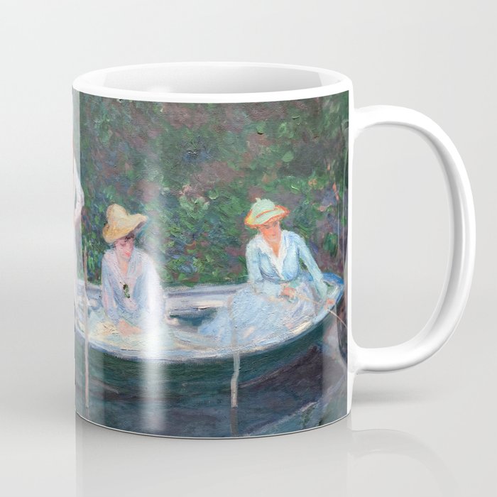 Claude Monet - In the Norvegienne Boat at Giverny Coffee Mug