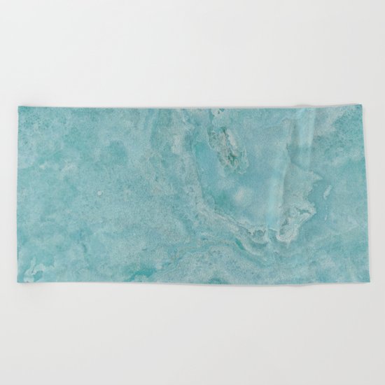 Turquoise marble Beach Towel