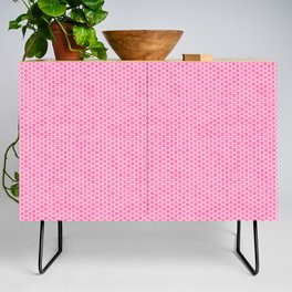 Large Bright Pink Honeycomb Bee Hive Geometric Hexagonal Design Credenza
