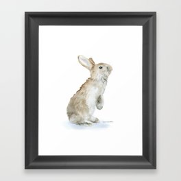 Bunny Rabbit Watercolor Framed Art Print