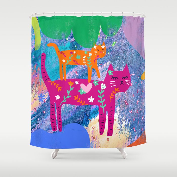 Mother's day Cat funny design Shower Curtain