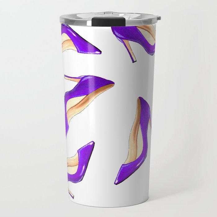 Purple High Heel Shoes Travel Mug